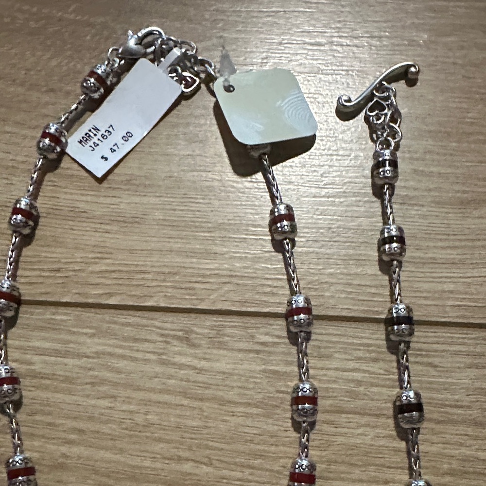 Brighton Silver and Red Swirl Necklace Set - Picture 3 of 5